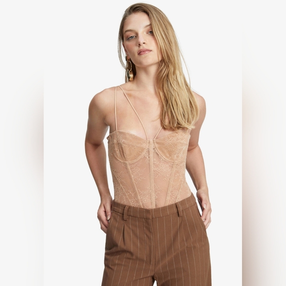 Anthropologie Tops - NWT Anthropologie Bardot Fleur Lace Corset Bodysuit - 10